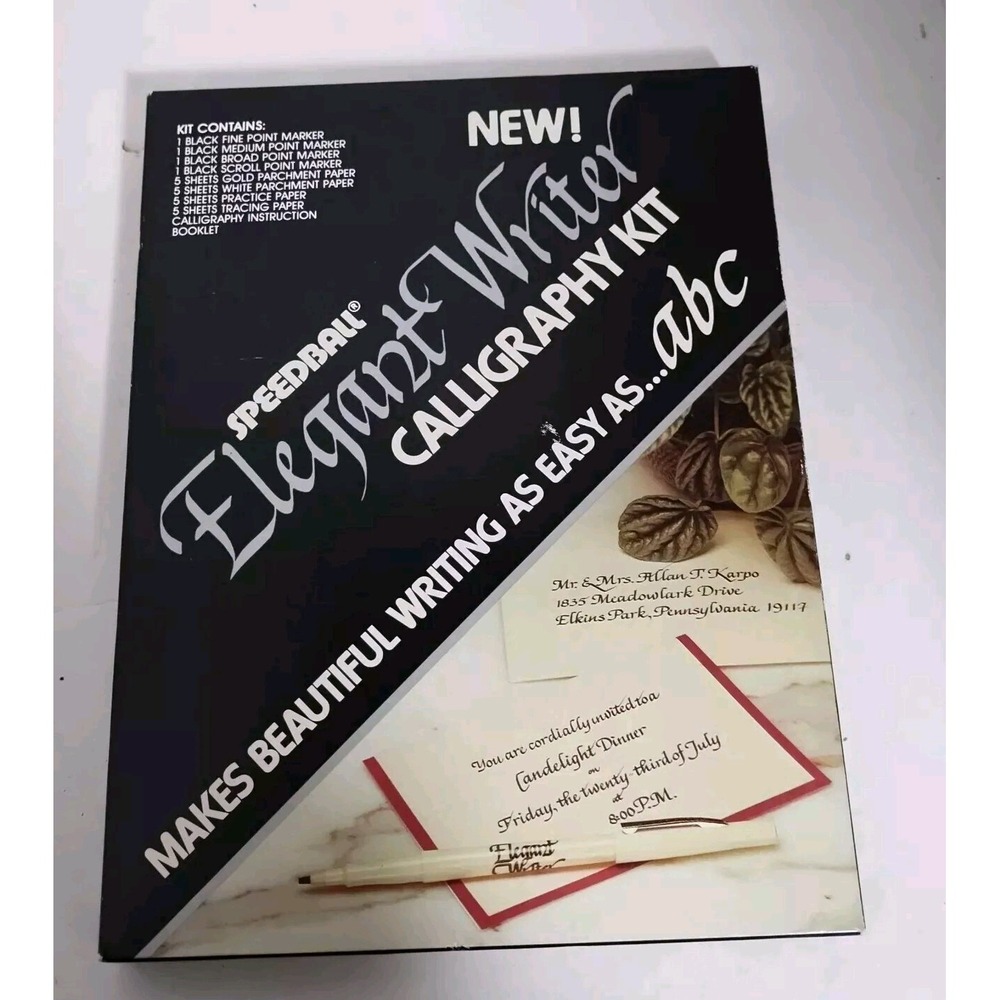 Vintage Speedball Elegant Writer Calligraphy Kit #2885 From 1990